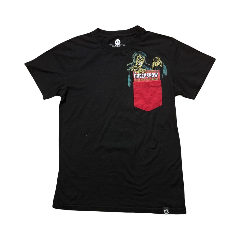 Creepy Co. | Creepshow 80’s Horror Black Graphic T-Shirt | Sz XS Pocket Surprise